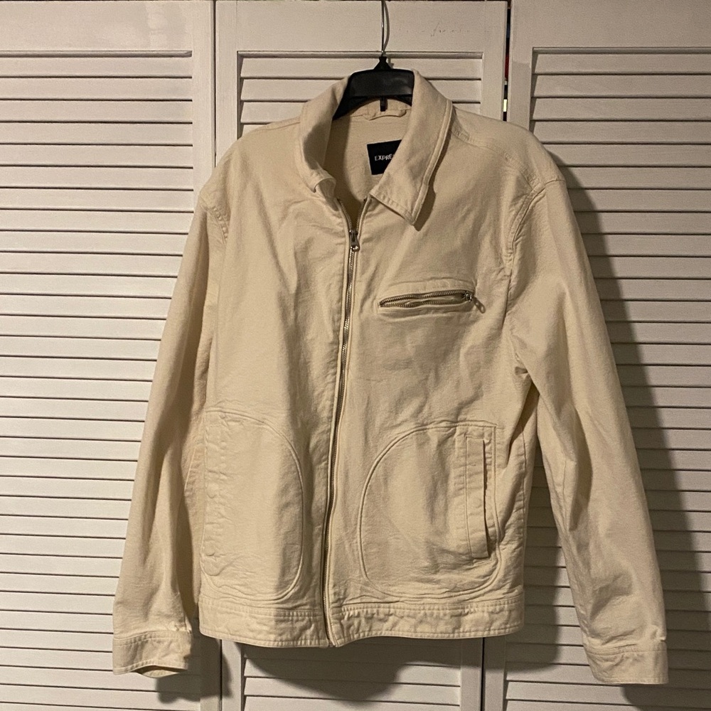 Express Men's Cream Lightweight Jacket